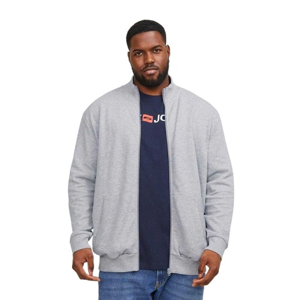 Jack And Jones Mens Paulos Relaxed Fit Sweat Jacket / Grey Melange